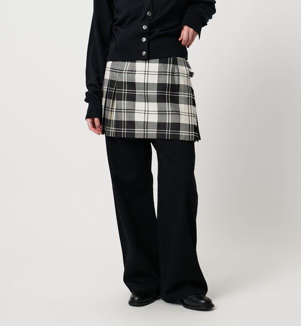 UNITED ARROWS「【別注】＜O&rsquo;NEIL of DUBLIN＞チェック コンビ ミニ スカート」|スカート|BLACK