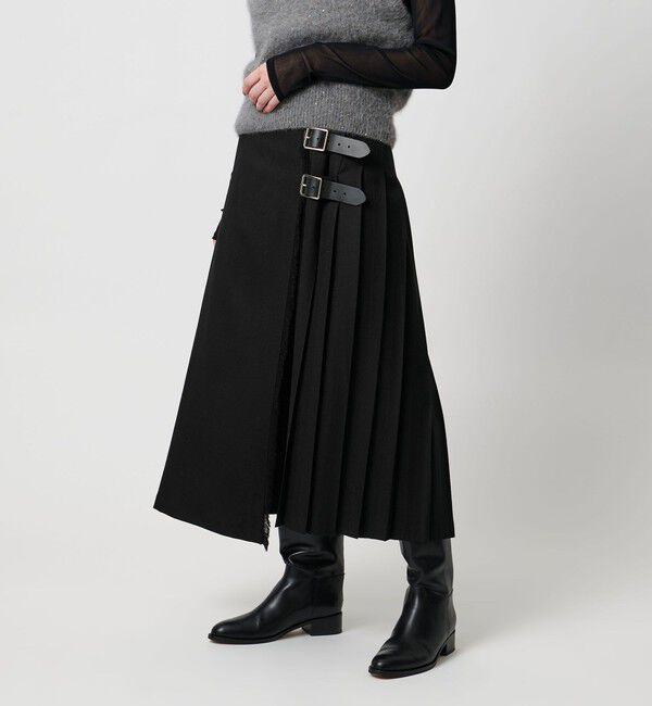 UNITED ARROWS「【別注】＜O&rsquo;NEIL of DUBLIN＞プリーツ ロング スカート ブラック」|スカート|