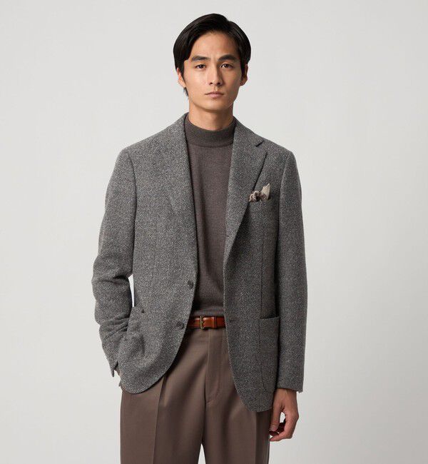UNITED ARROWS「DI PRAY ブークレ シングル 3ボタン テーラードジャケット C‐MODEL」|テーラードジャケット|MD.GRAY
