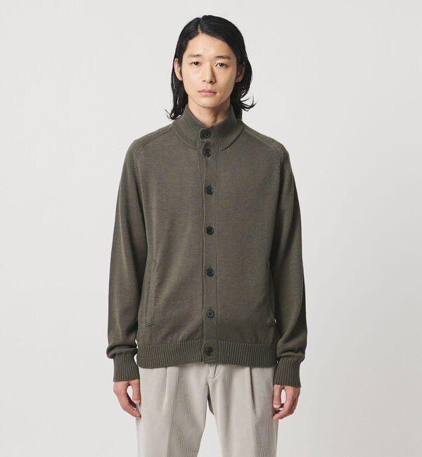 UNITED ARROWS「YAMAGATA ミドルゲージ レイズドネック ニット」|カーディガン|