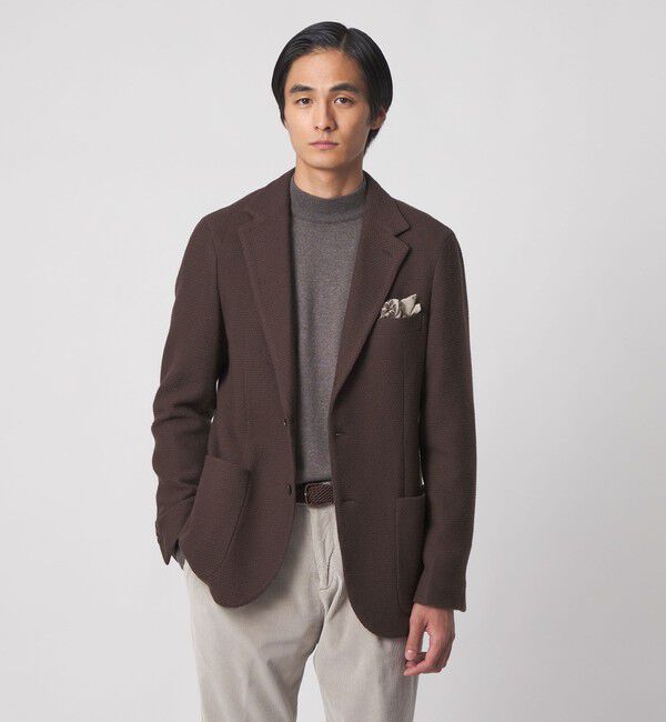 UNITED ARROWS「カラミ  シングル2ボタン テーラードジャケット COMFORT EASY‐MODEL」|テーラードジャケット|DK.BROWN