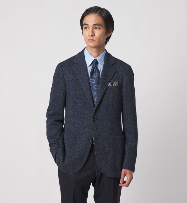 UNITED ARROWS「ツイル ジャージ シングル2ボタン テーラードジャケット COMFORT EASY‐MODEL」|テーラードジャケット|NAVY