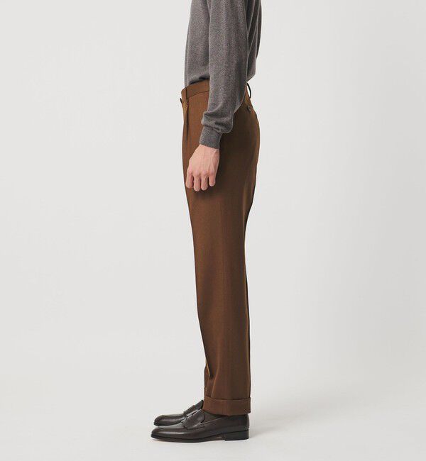 UNITED ARROWS「ライトサキソニー テーパード １プリーツ スラックス ヨコストレッチ」|スラックス|