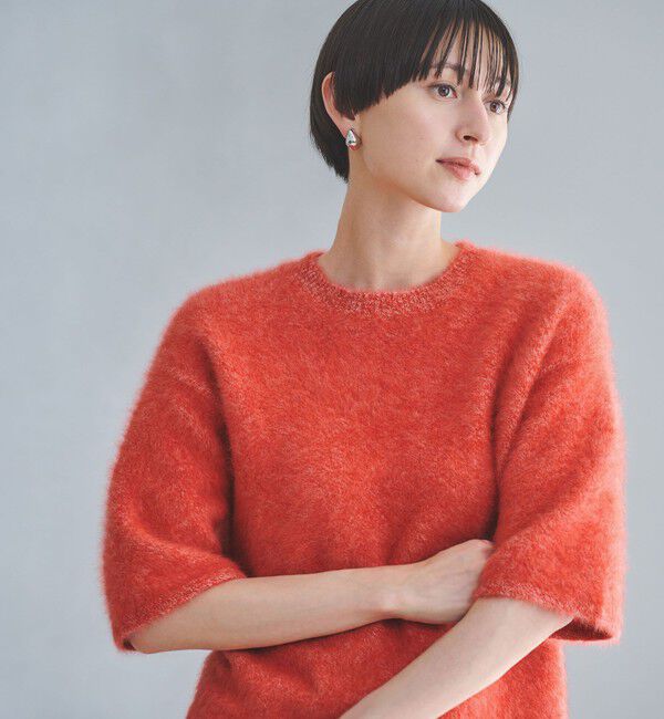 UNITED ARROWS「フォックスカシミヤ ハーフスリーブ Tニット」|ニット・セーター|