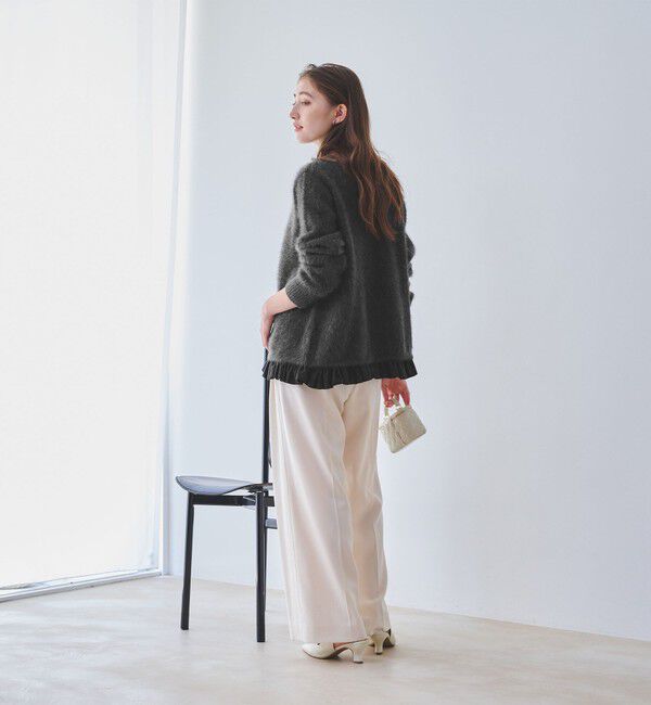 UNITED ARROWS「フォックスカシミヤ フリルコンビ カーディガン」|カーディガン|