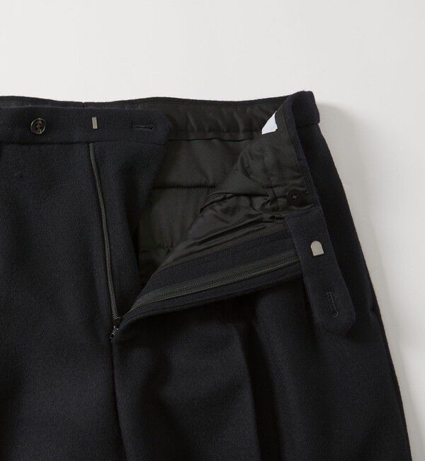UNITED ARROWS「＜District＞ウール ナイロン メルトン 2プリーツ ワイドパンツ」|チノ|