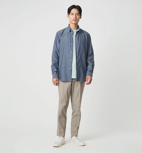 UNITED ARROWS green label relaxing「エブリット コットンオックス ソリッド スナップ ボタンダウン シャツ -イージーアイロン-」|シャツ・ブラウス|