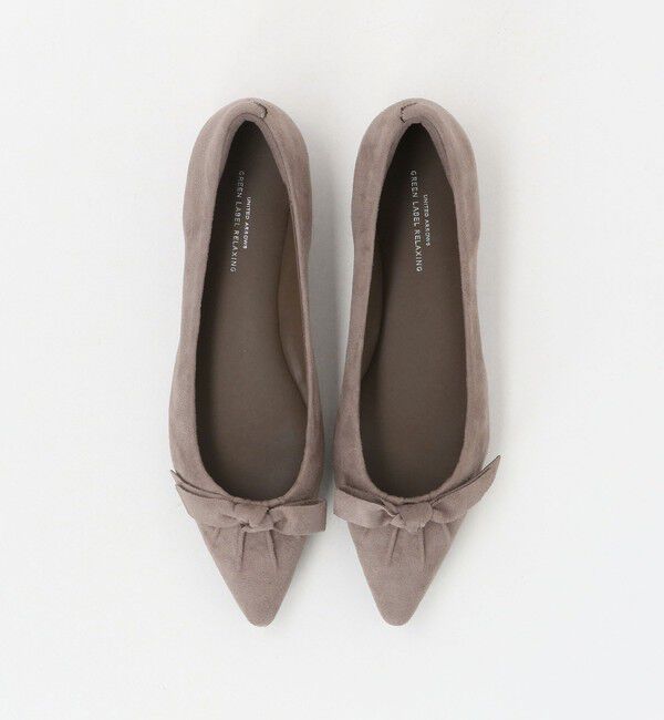 UNITED ARROWS green label relaxing「ポインテッド タックリボン フラットシューズ 撥水 」|パンプス|