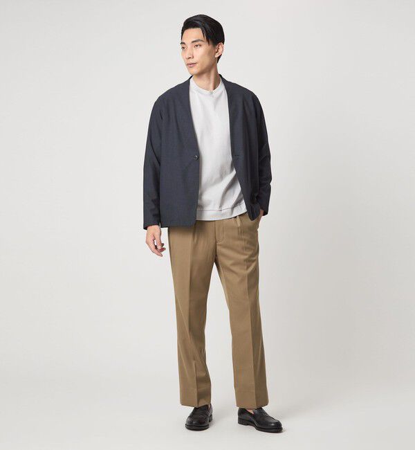 UNITED ARROWS green label relaxing「A+ ウールライク 1B ノーカラージャケット -ウォッシャブル・ストレッチ-」|ノーカラージャケット|