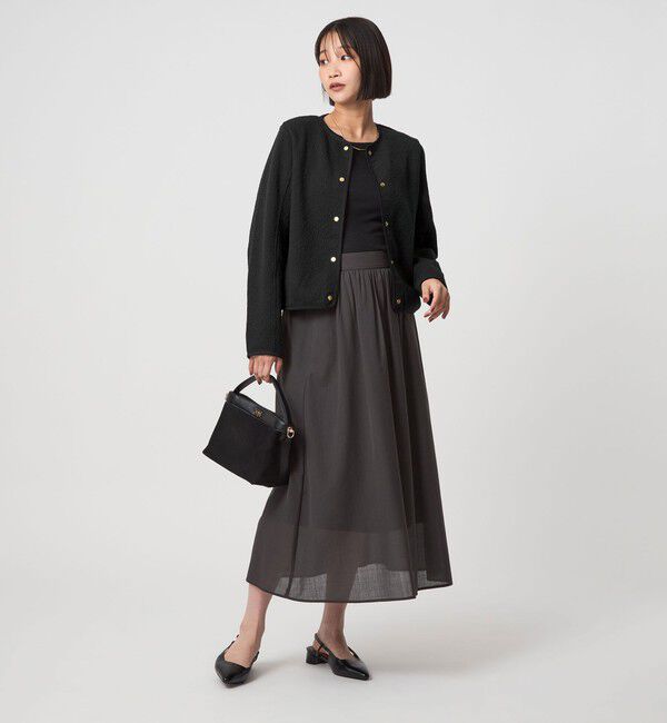 UNITED ARROWS green label relaxing「ブリスタージャカード ノーカラー カットソー カーディガン」|カーディガン|