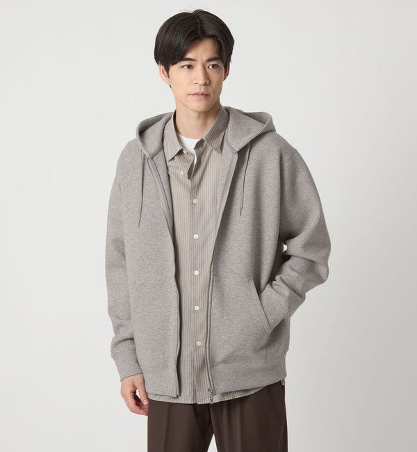 UNITED ARROWS green label relaxing「ダンボール ジップ パーカー フーディー」|パーカー|LT.GRAY