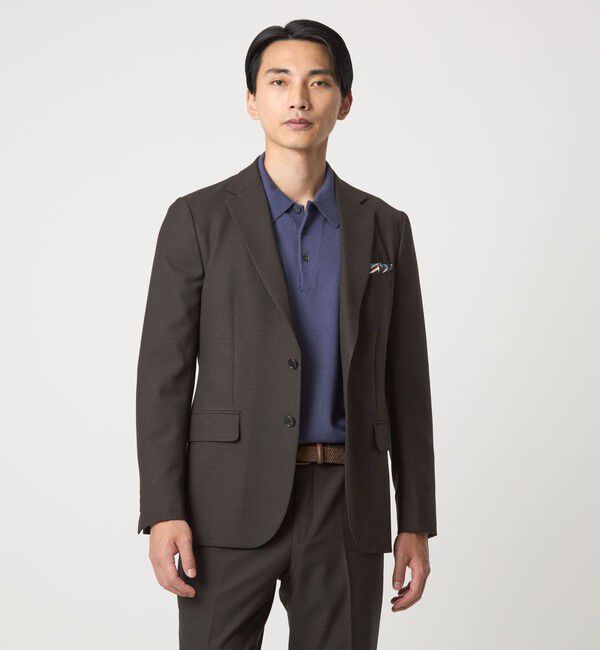 UNITED ARROWS green label relaxing「A+ TWPU バーズアイ 2B スリム ジャケット -ウォッシャブル・ストレッチ-」|テーラードジャケット|