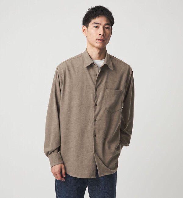 UNITED ARROWS green label relaxing「TRフラノ ジャストルーズ レギュラーカラー シャツ -ストレッチ-」|シャツ・ブラウス|