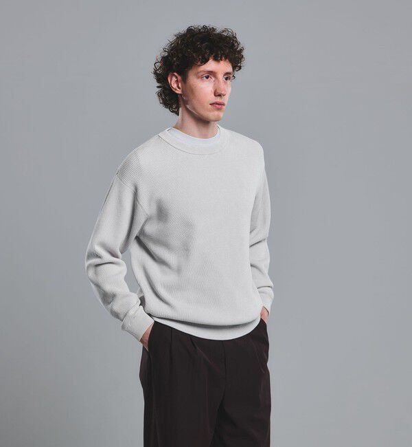 UNITED ARROWS green label relaxing「フェード アゼ クルーネック ニット」|ニット・セーター|LT.GRAY