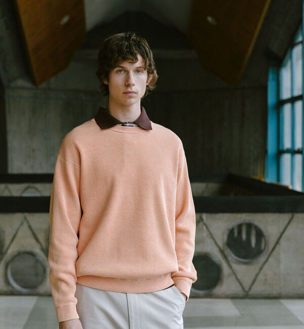 UNITED ARROWS green label relaxing「フェード アゼ クルーネック ニット」|ニット・セーター|ORANGE