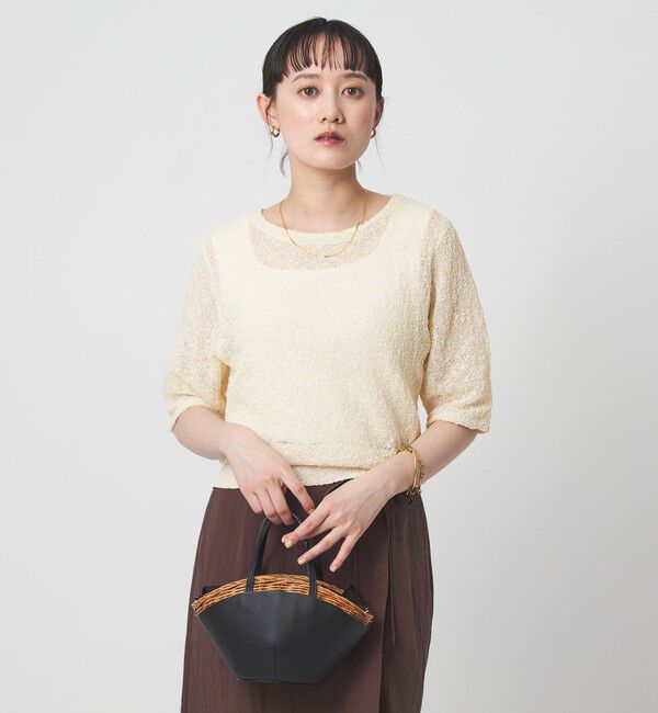 UNITED ARROWS green label relaxing「ノットヤーン ショートスリーブ プルオーバー ウォッシャブル」|ニット・セーター|