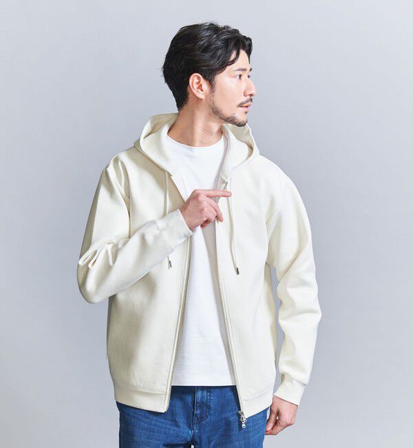 BEAUTY&YOUTH UNITED ARROWS「【WEB限定 WARDROBE SMART】ダブルニット ジップパーカー/セットアップ対応」|パーカー|