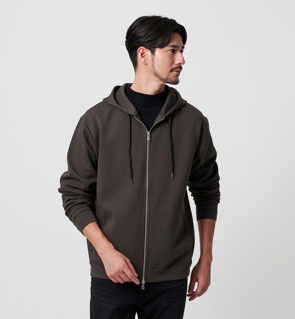 BEAUTY&YOUTH UNITED ARROWS「【WEB限定 WARDROBE SMART】ダブルニット ジップパーカー/セットアップ対応」|パーカー|