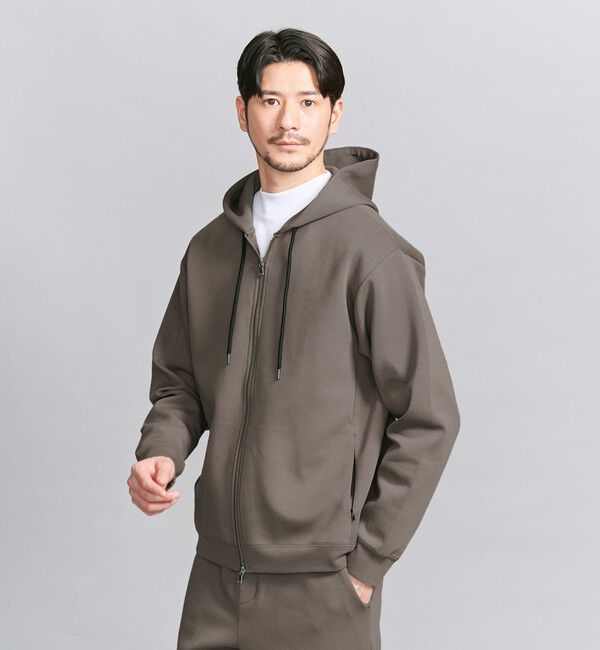 BEAUTY&YOUTH UNITED ARROWS「【WEB限定 WARDROBE SMART】ダブルニット ジップパーカー/セットアップ対応」|パーカー|