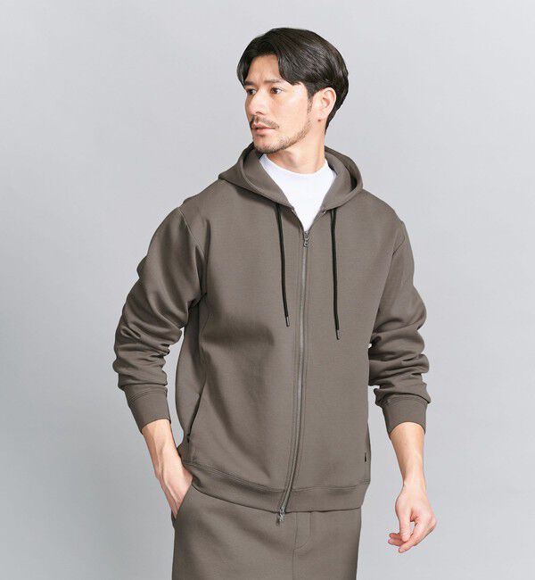 BEAUTY&YOUTH UNITED ARROWS「【WEB限定 WARDROBE SMART】ダブルニット ジップパーカー/セットアップ対応」|パーカー|