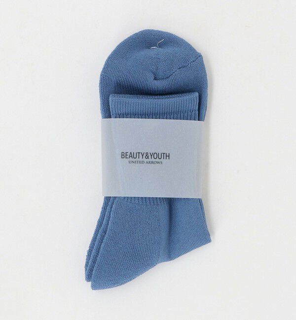 BEAUTY&YOUTH UNITED ARROWS「デオドラント リブ パイル クォーター ソックス」|ソックス|LT.BLUE