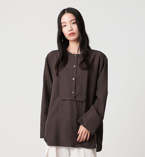 BEAUTY&YOUTH UNITED ARROWS「セルロース ビブヨークブラウス」|チュニック|DK.BROWN