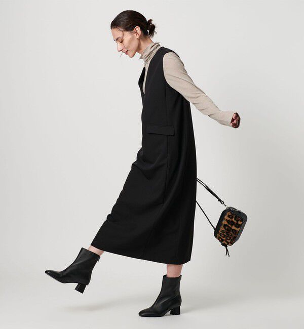 BEAUTY&YOUTH UNITED ARROWS「【WEB限定】ドレープツイル キーネックワンピース ウォッシャブル」|ワンピース|