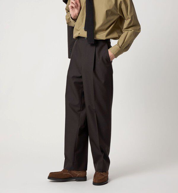 STEVEN ALAN「＜Steven Alan＞ ウール オックスフォード アウト ワンプリーツ スラックス」|スラックス|