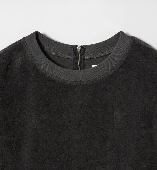 MONKEY TIME「オゾンウォッシュ ベロア バックジップ クルーネック」|Tシャツ・カットソー|