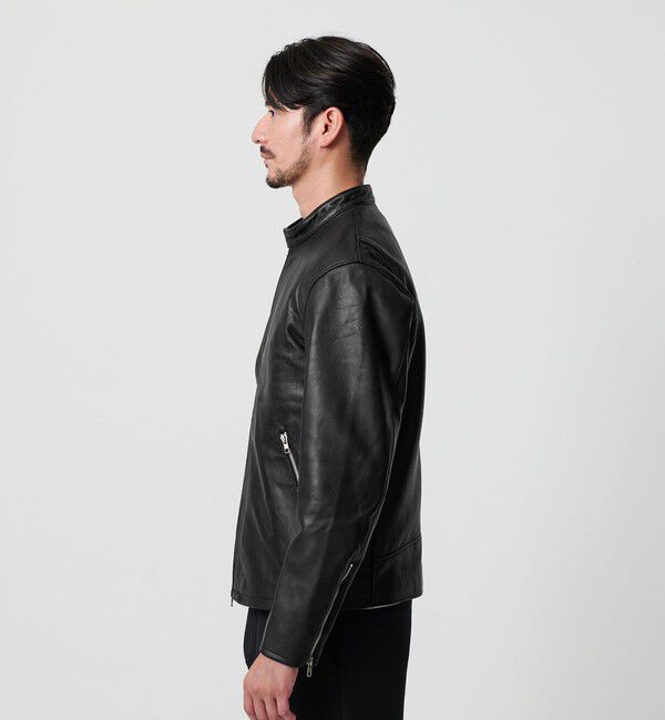 BEAUTY&YOUTH UNITED ARROWS「【WEB限定 WARDROBE SMART】 シープ シングル ライダースジャケット」|ライダースジャケット|