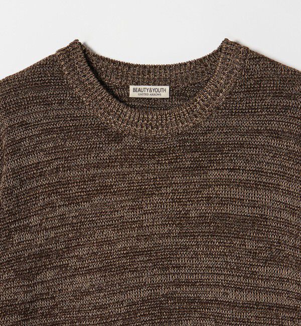 BEAUTY&YOUTH UNITED ARROWS「ドロップ ミラノ ミックス クルーネック ニット」|ニット・セーター|