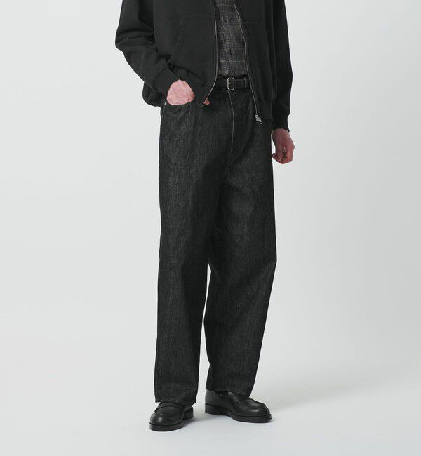 BEAUTY&YOUTH UNITED ARROWS「ワンウォッシュ バギー テーパード デニムパンツ」|チノ|BLACK