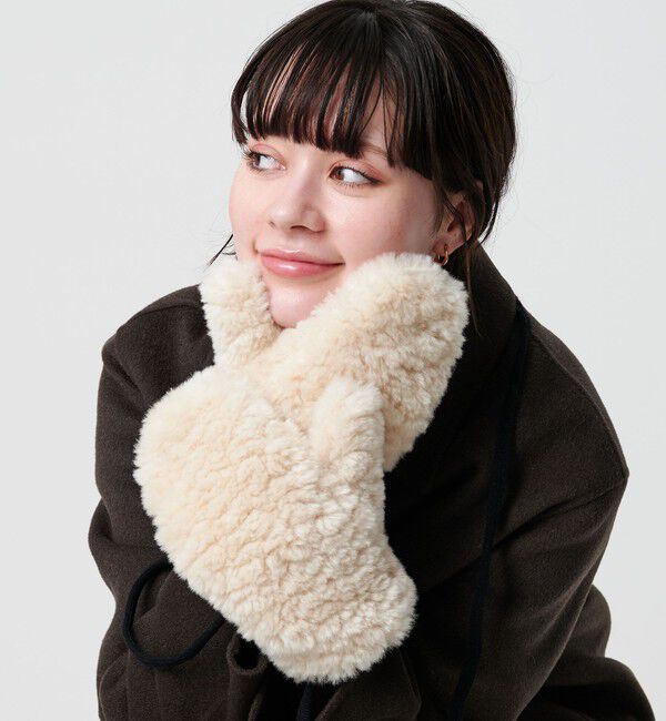 BEAUTY&YOUTH UNITED ARROWS「ストリング ボア ミトン」|手袋|