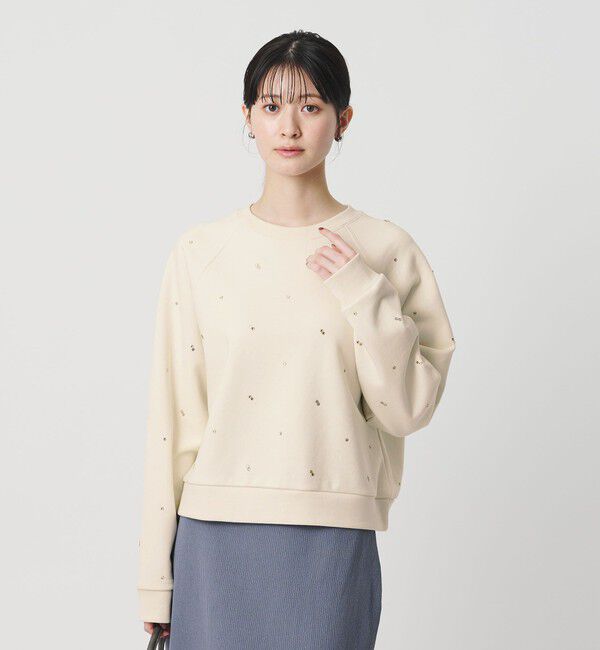 BEAUTY&YOUTH UNITED ARROWS「コットン裏毛 ラインストーン スウェットプルオーバー」|スウェット・ジャージ|