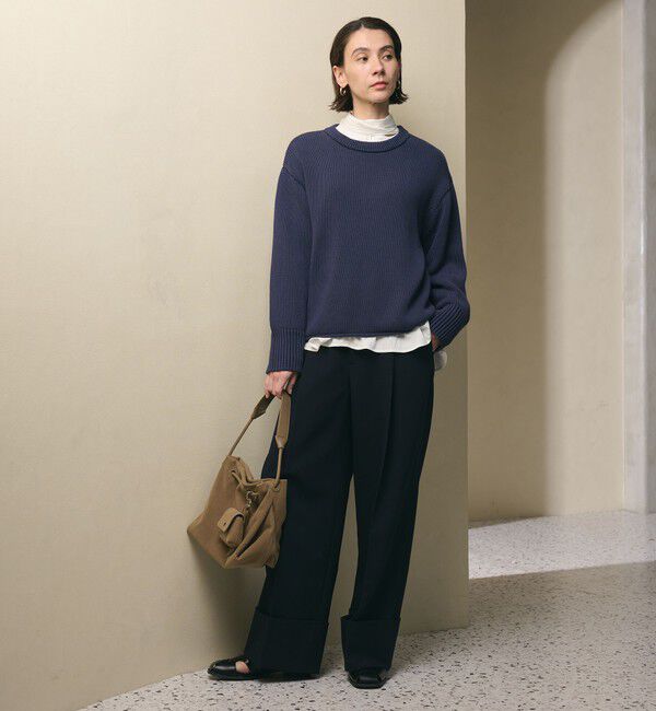 BEAUTY&YOUTH UNITED ARROWS「ポリエステルブレンド ツイル ワイドヘムパンツ」|スラックス|