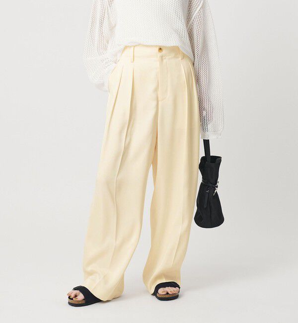 BEAUTY&YOUTH UNITED ARROWS「ポリエステル ドレープ 2タック ワイドパンツ ウォッシャブル」|チノ|