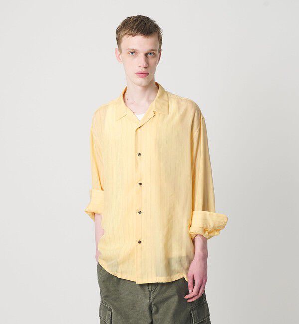 MONKEY TIME「フィブリル キュプラ ストライプ シャツ」|シャツ・ブラウス|