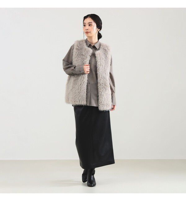 Demi-Luxe BEAMS 「ウェイビー フェイクファー ジレ」|ダウン|