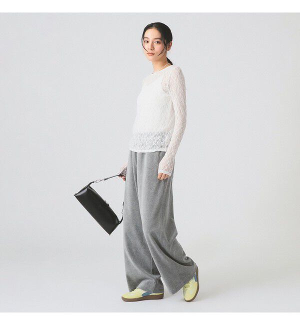 Ray BEAMS 「ストレッチレース クルーネック Tシャツ」|Tシャツ・カットソー|