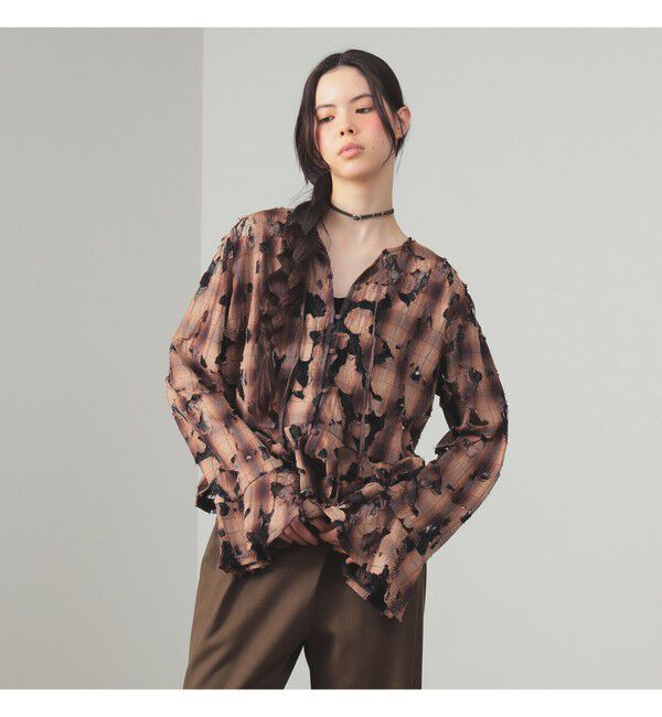 Ray BEAMS 「チェック レース ダメージ シャツ」|シャツ・ブラウス|