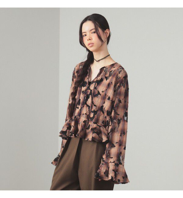 Ray BEAMS 「チェック レース ダメージ シャツ」|シャツ・ブラウス|