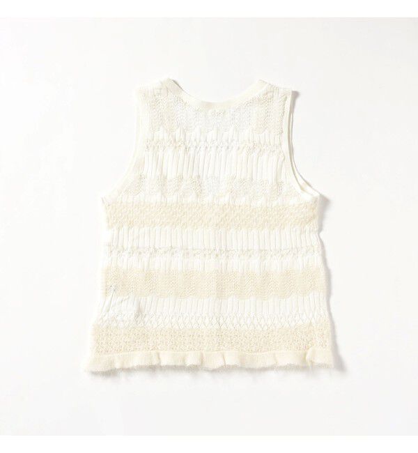Ray BEAMS 「ボーダー レース編み ベスト」|ニット・セーター|