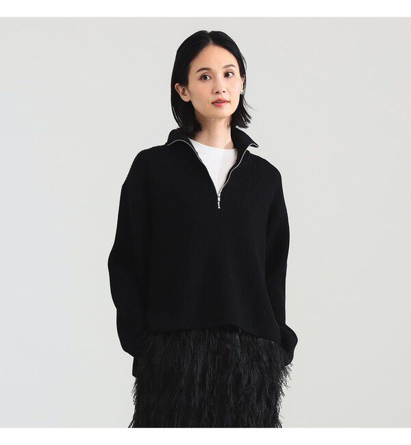 Demi-Luxe BEAMS 「BATONER / ウール リブ ハーフジップ ニット」|ニット・セーター|