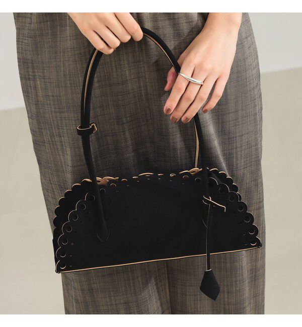 Demi-Luxe BEAMS 「MARY AL TERNA / ENSOU スカラップ ハンドバッグ」|トートバッグ|BLACK