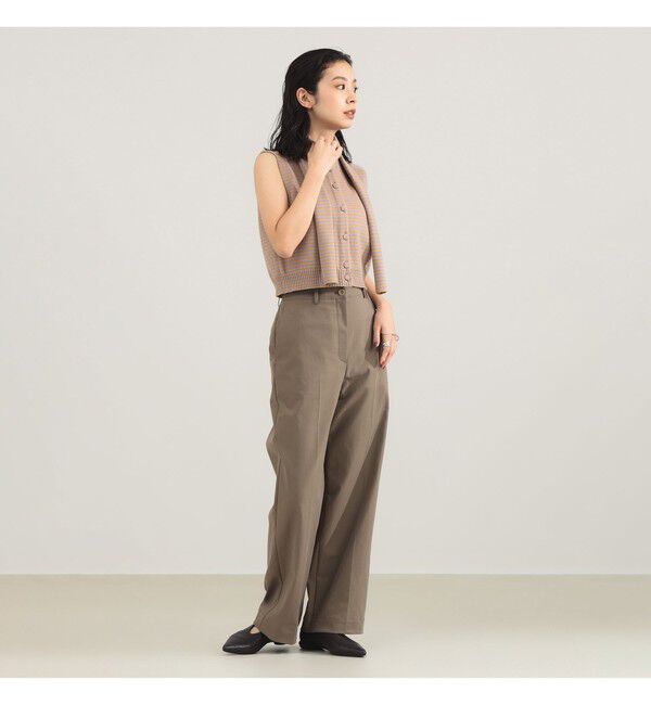 Demi-Luxe BEAMS 「TAN / カシミヤ ストライプ スカーフベスト」|ニット・セーター|