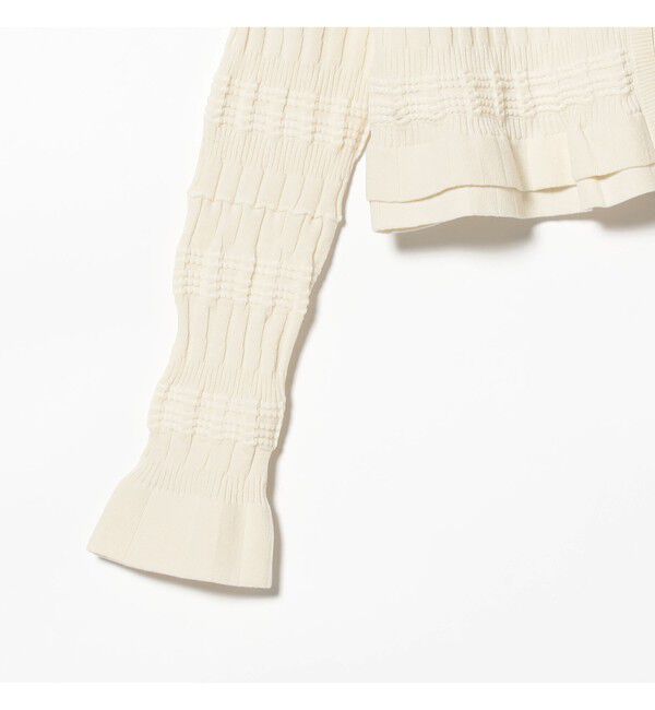 Ray BEAMS 「シャーリング ジップ Vネック カーディガン」|カーディガン|