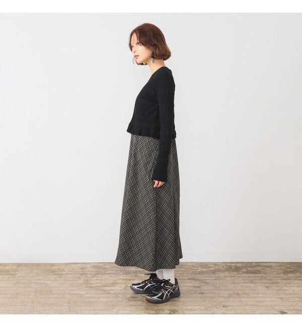 Ray BEAMS 「シャーリング ジップ Vネック カーディガン」|カーディガン|