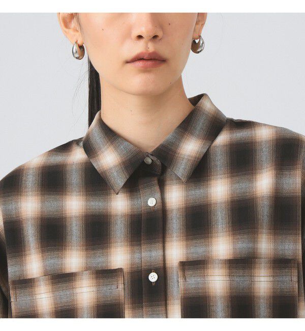 Ray BEAMS 「オンブレチェック ビッグ シャツ」|シャツ・ブラウス|