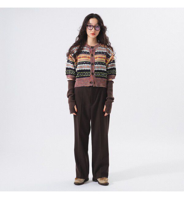 BEAMSBOY「フェアアイル 5分袖 カーディガン」|ベスト・ジレ|