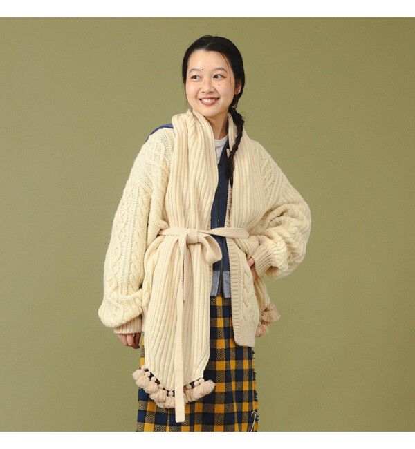 BEAMSBOY「3ゲージ 2トーン アラン カーディガン」|ニット・セーター|